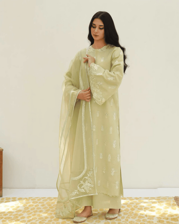 Mint Whisper | 3 Pieice Stitched Suit