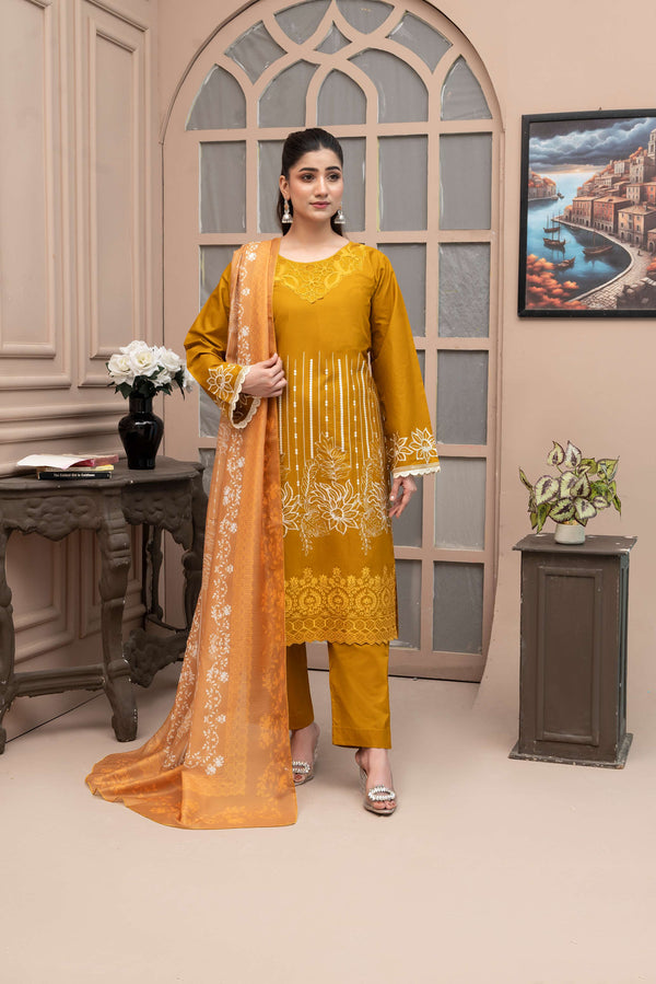 YELLEW MELLOW /3 pic Premium Stitched Suit for Women