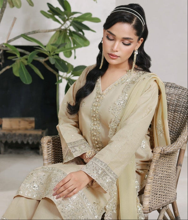 Noor-e-Naz | 3 Piece stitched Suit handmade embroidery