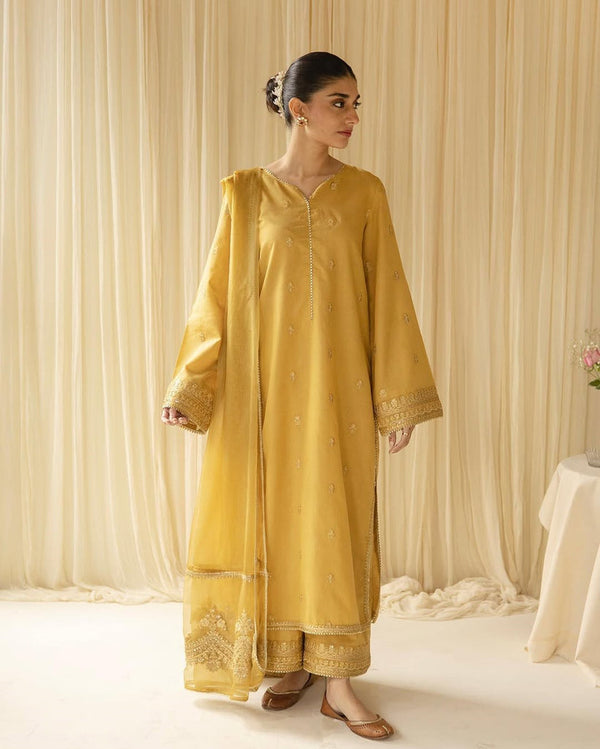 Sunset Blaze | 3-PC Stitched Embroidered Suit