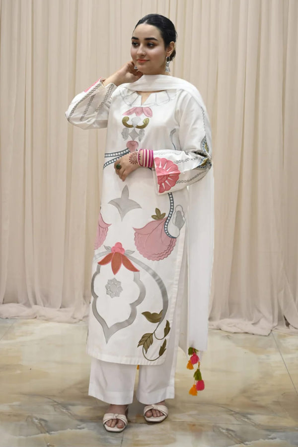Noor-e-Safayd | Elegant Embroidered Suit for Women